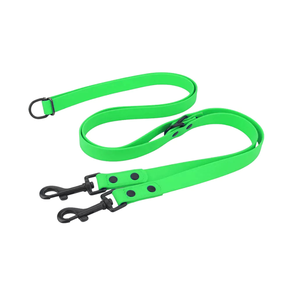 green Black Riveted Double-Ended Dog Leash