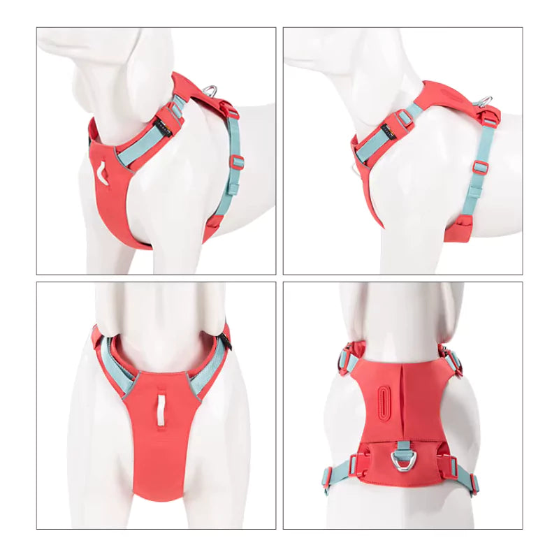 Red Canine Culture Cordura Exploration Dog Harness Pocket Storage Bag Dispenser Front Clip