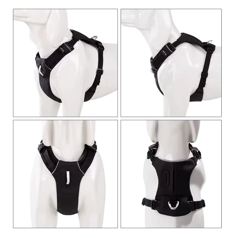 Black Canine Culture Cordura Exploration Dog Harness Pocket Storage Bag Dispenser Front Clip