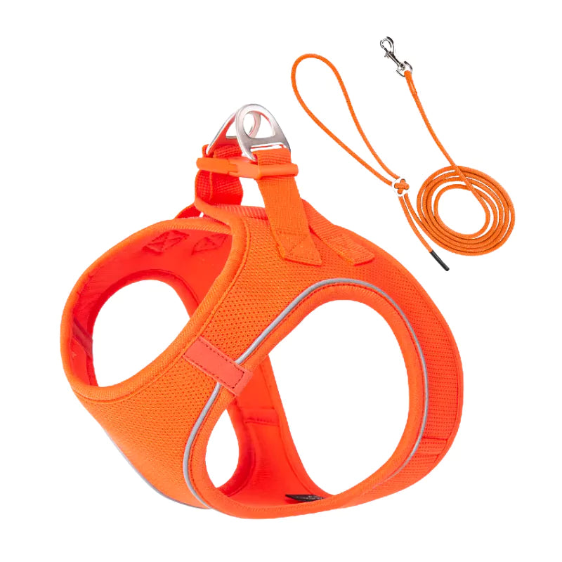 Orange Canine Culture Cordura Step-In Dog Harness Small Dog