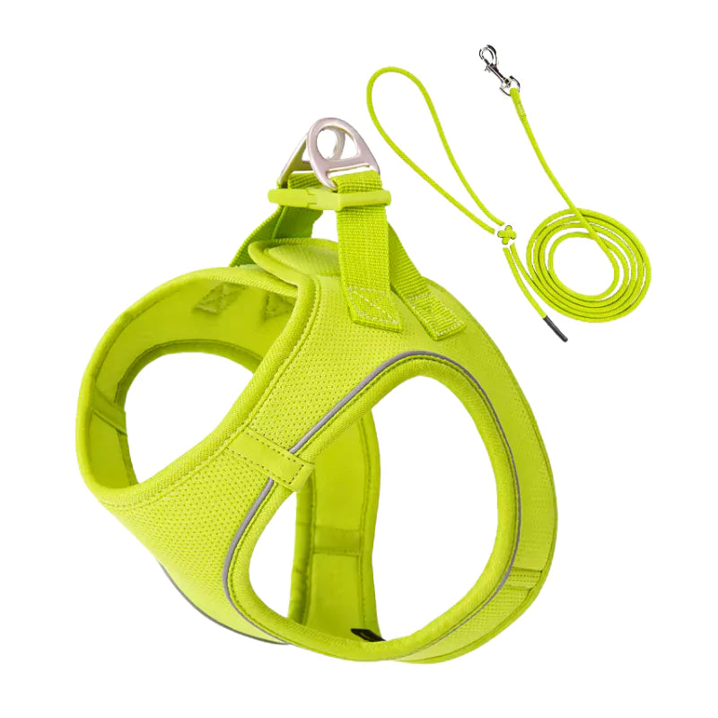 Green Yellow Canine Culture Cordura Step-In Dog Harness Small Dog