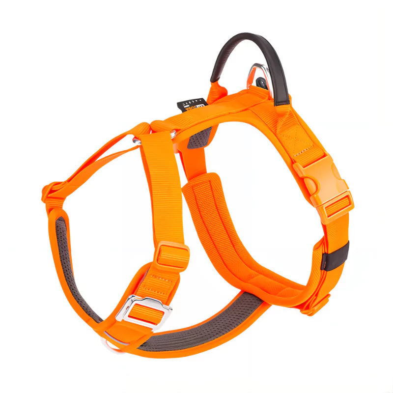 Orange Canine Culture Cordura Dog Harness Y Front Clip No Pull