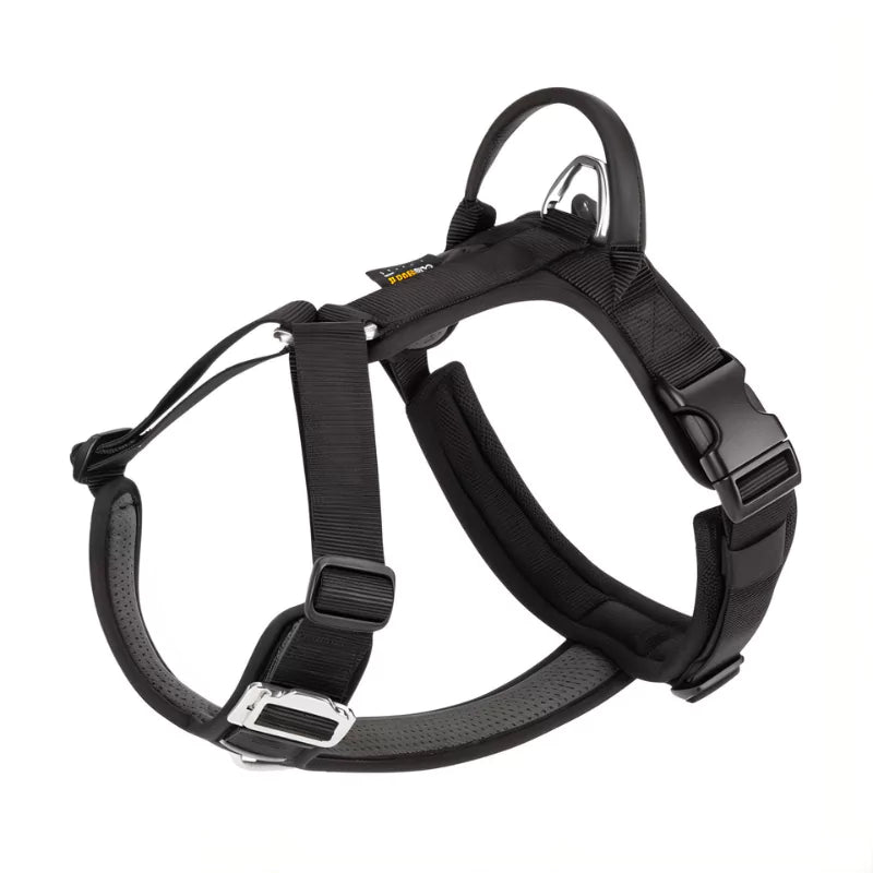 Black Canine Culture Cordura Dog Harness Y Front Clip No Pull