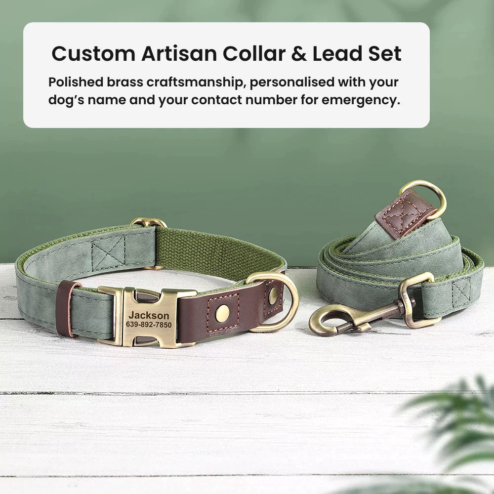 Custom Artisan Dog Collar Lead Personalised Canine Culture