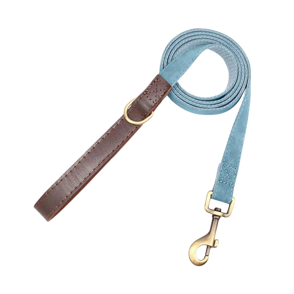 BLUE Custom Artisan Dog Collar Lead Personalised Canine Culture