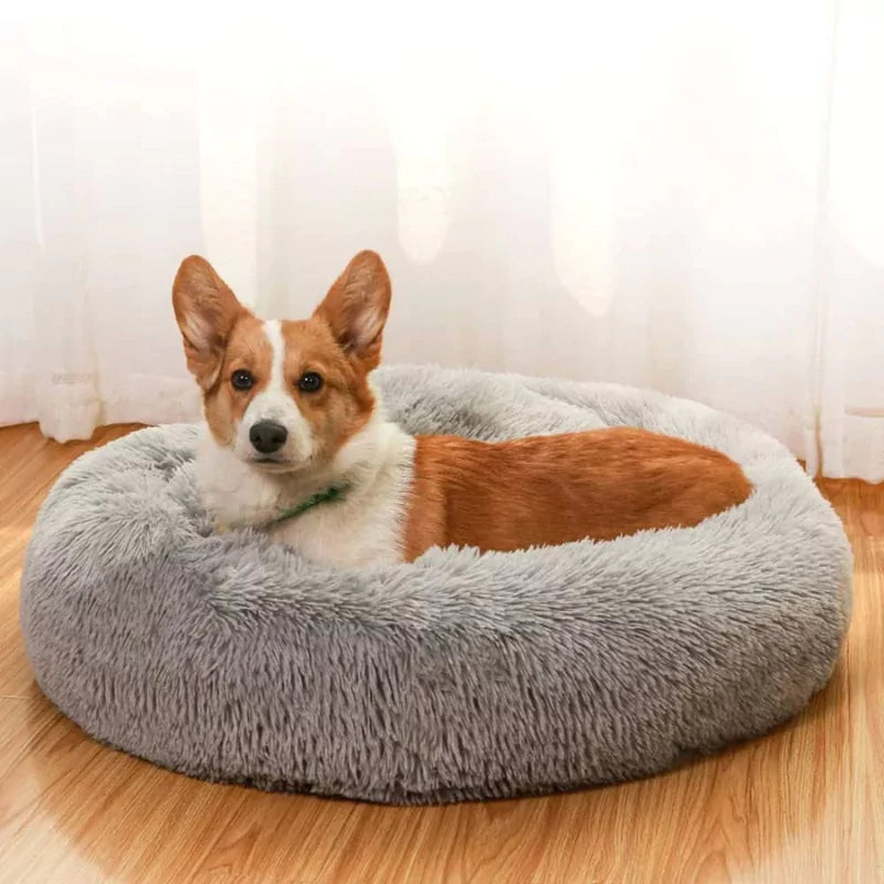 Crimson Red Deep Sleep Donut Dog Bed | Ultra-Soft