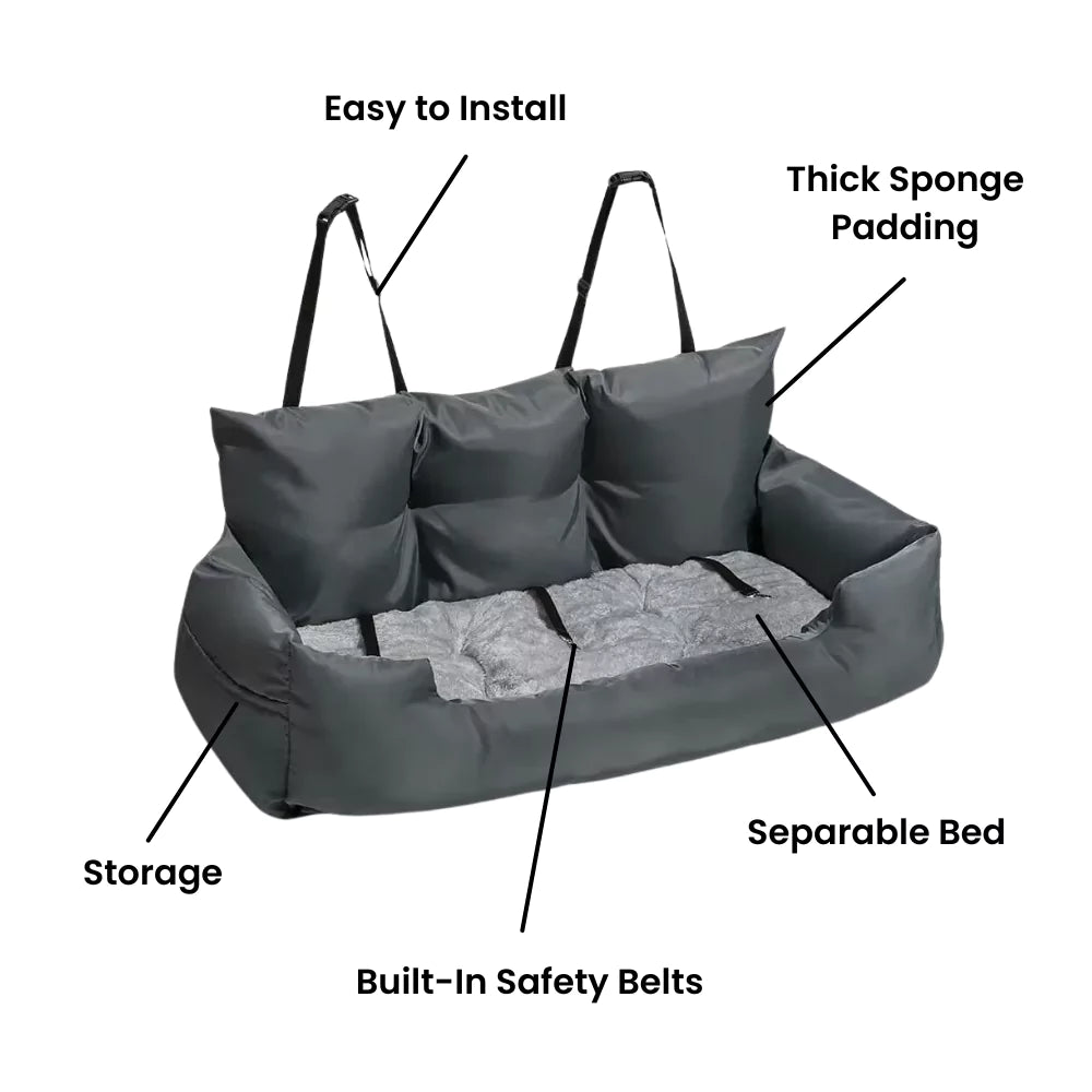 Large Full Cushioned Car Seat Cover | Dog Carrier Waterproof Travel Pet Canine Culture