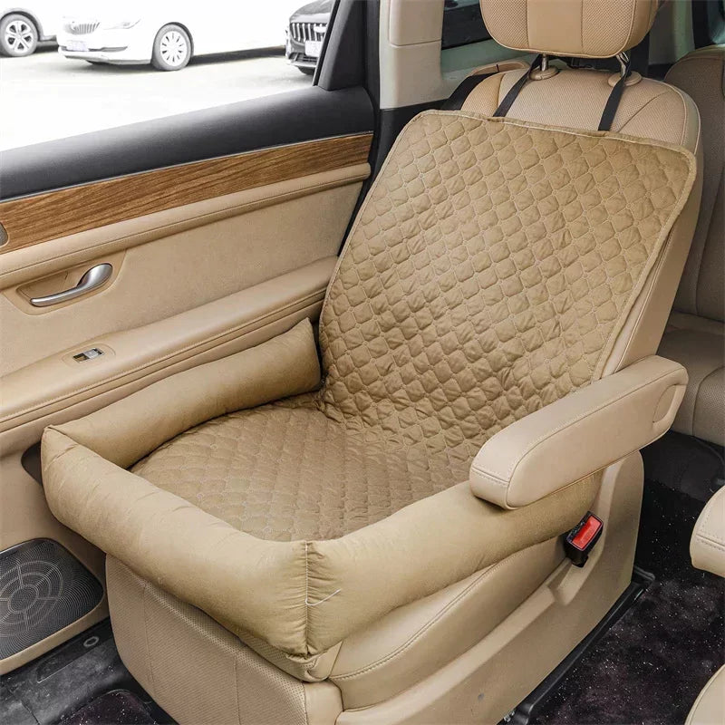 Beige Single Nested Car Seat Cover Waterproof Canine Culture