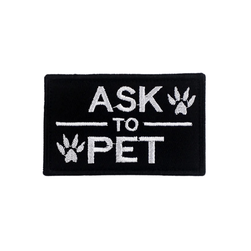 Ask to Pet | Black Velcro Dog Harness Patch - Canine Culture