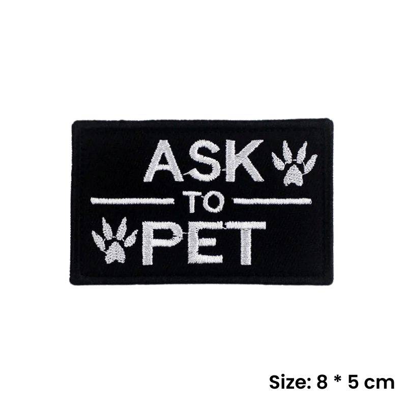 Ask to Pet | Black Velcro Dog Harness Patch - Canine Culture