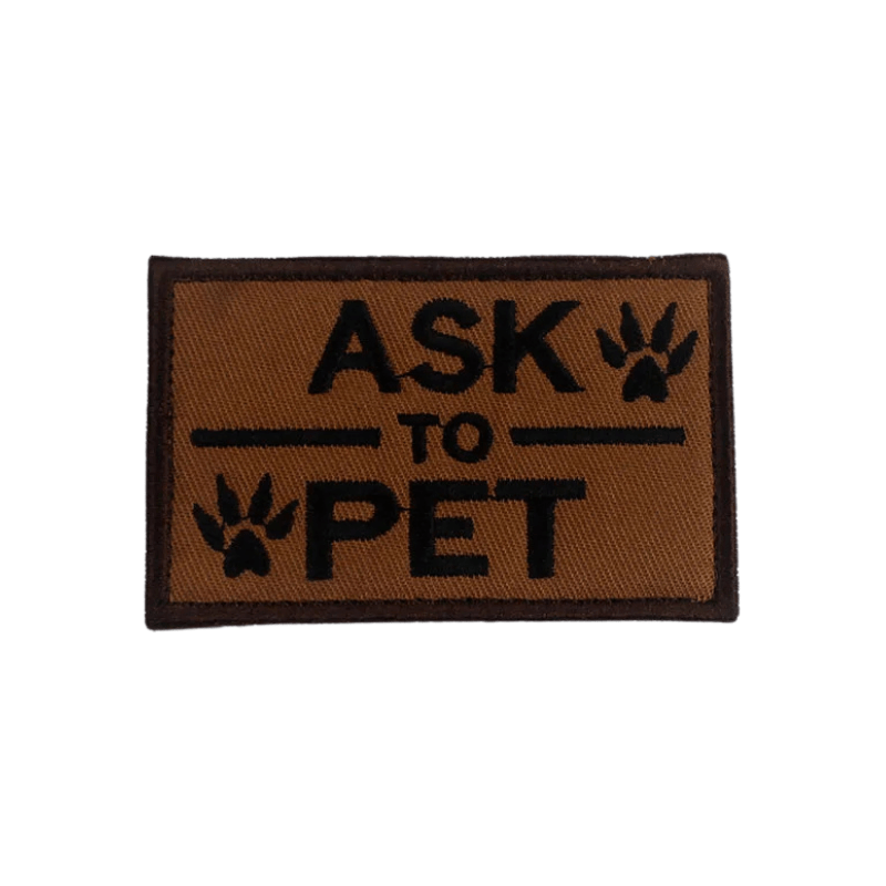 Ask to Pet | Brown Velcro Dog Harness Patch - Canine Culture