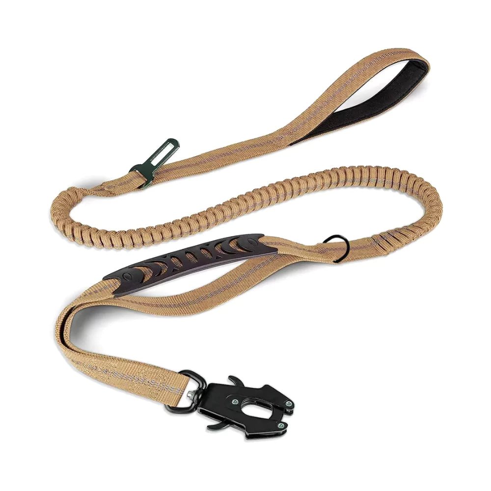 Beige Heavy Duty Bungee Dog Leash - Canine Culture