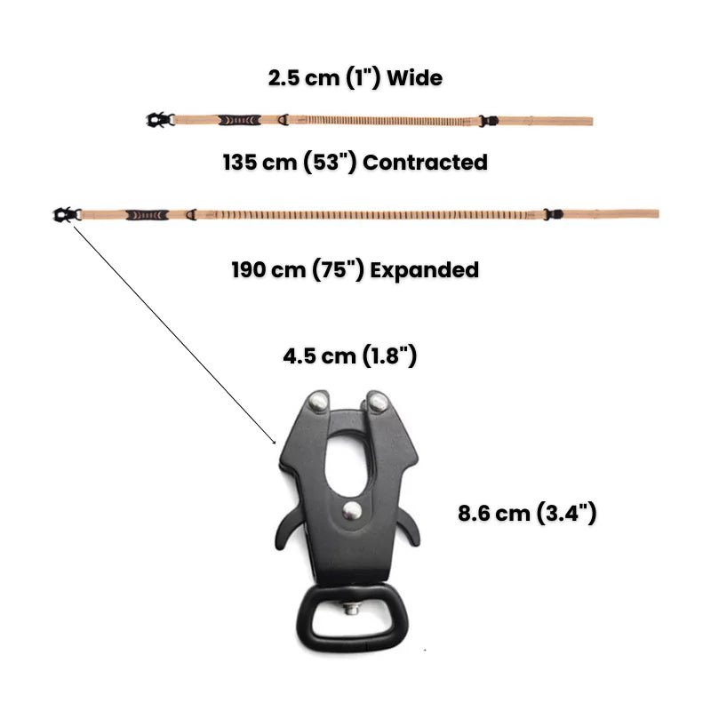 Black Heavy Duty Bungee Dog Leash - Canine Culture