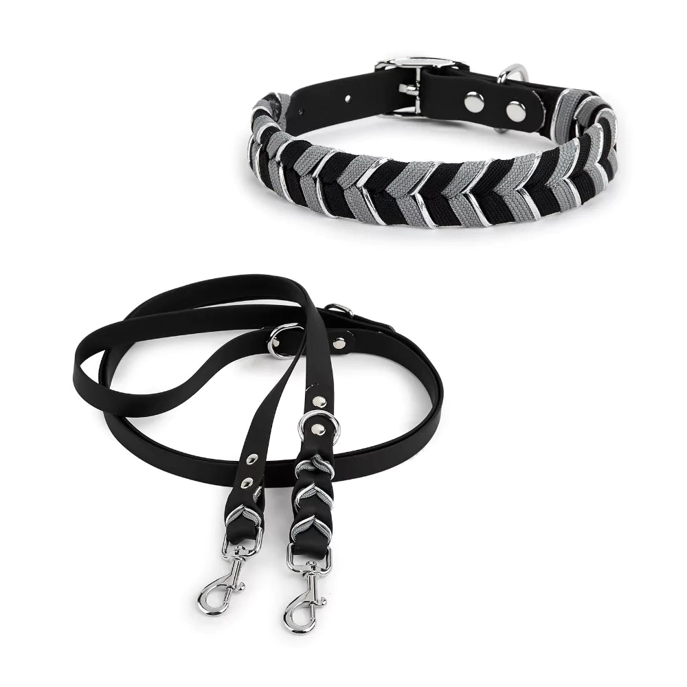 Black Majesty Dog Collar & Leash Set - Canine Culture