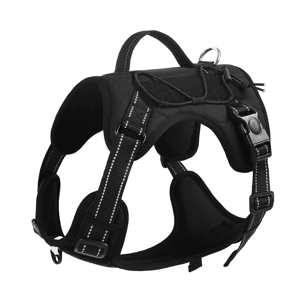 Black Tactical Velcro Dog Harness - Canine Culture