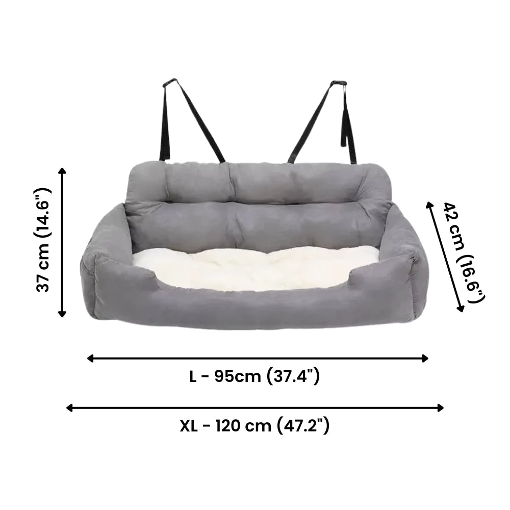 Blue Full Cushioned Car Seat Cover | Dog Carrier - Canine Culture
