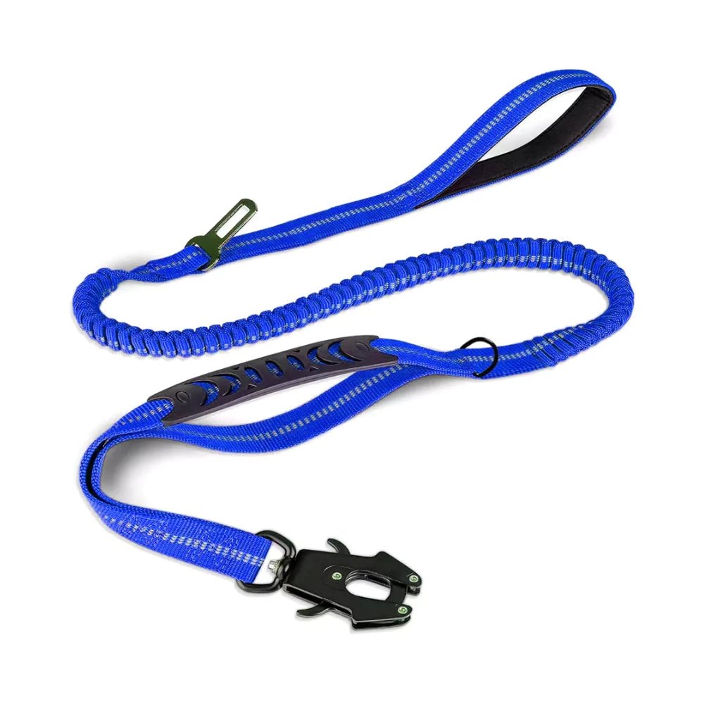 Blue Heavy Duty Bungee Dog Leash - Canine Culture