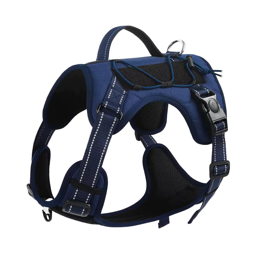 Blue Tactical Velcro Dog Harness - Canine Culture