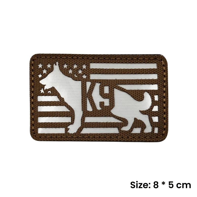 Brown K - 9 | Glow In Dark Velcro Dog Harness Patch - Canine Culture