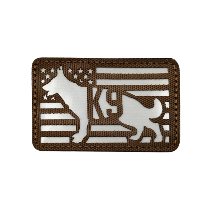 Brown K - 9 | Glow In Dark Velcro Dog Harness Patch - Canine Culture