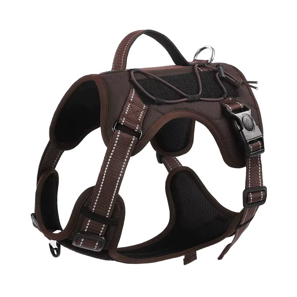 Brown Tactical Velcro Dog Harness - Canine Culture