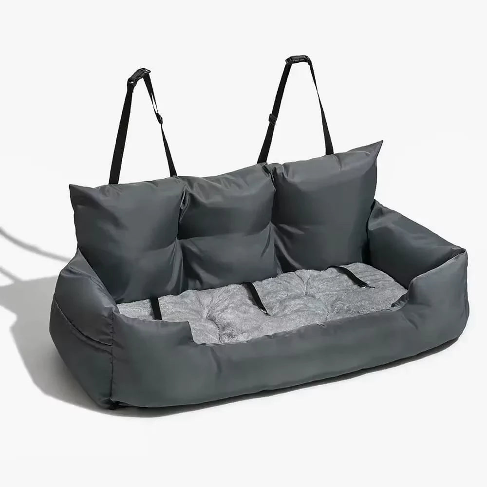 Charcoal Full Cushioned Car Seat Cover | Dog Carrier - Canine Culture