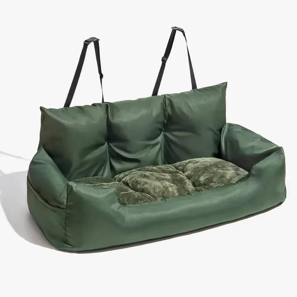 Green Full Cushioned Car Seat Cover | Dog Carrier - Canine Culture