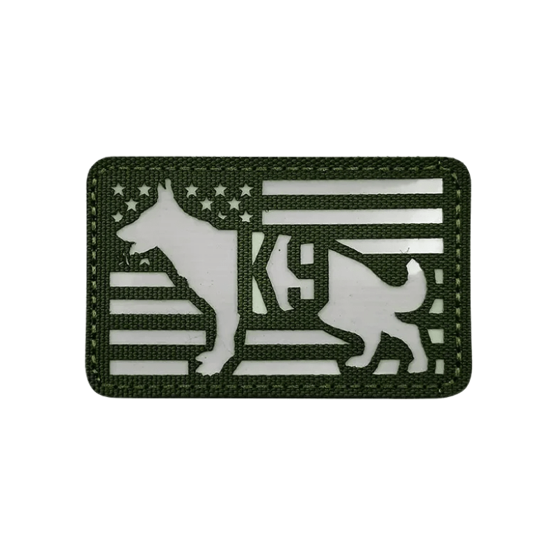 Khaki K - 9 | Glow In Dark Velcro Dog Harness Patch - Canine Culture