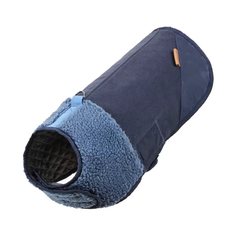 Navy Blue Sherpa Dog Fleece - Canine Culture