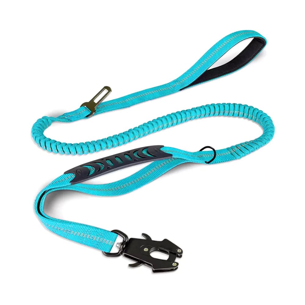 Neon Blue Heavy Duty Bungee Dog Leash - Canine Culture