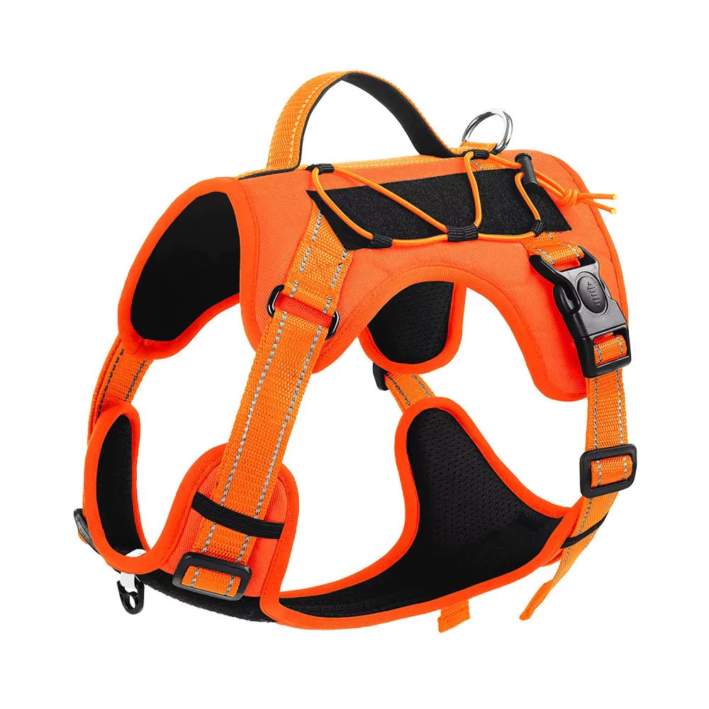 Orange Tactical Velcro Dog Harness - Canine Culture