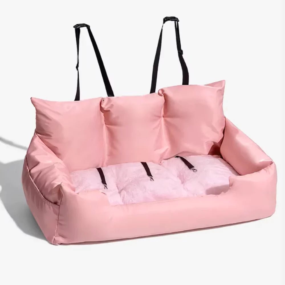 Pink Full Cushioned Car Seat Cover | Dog Carrier - Canine Culture