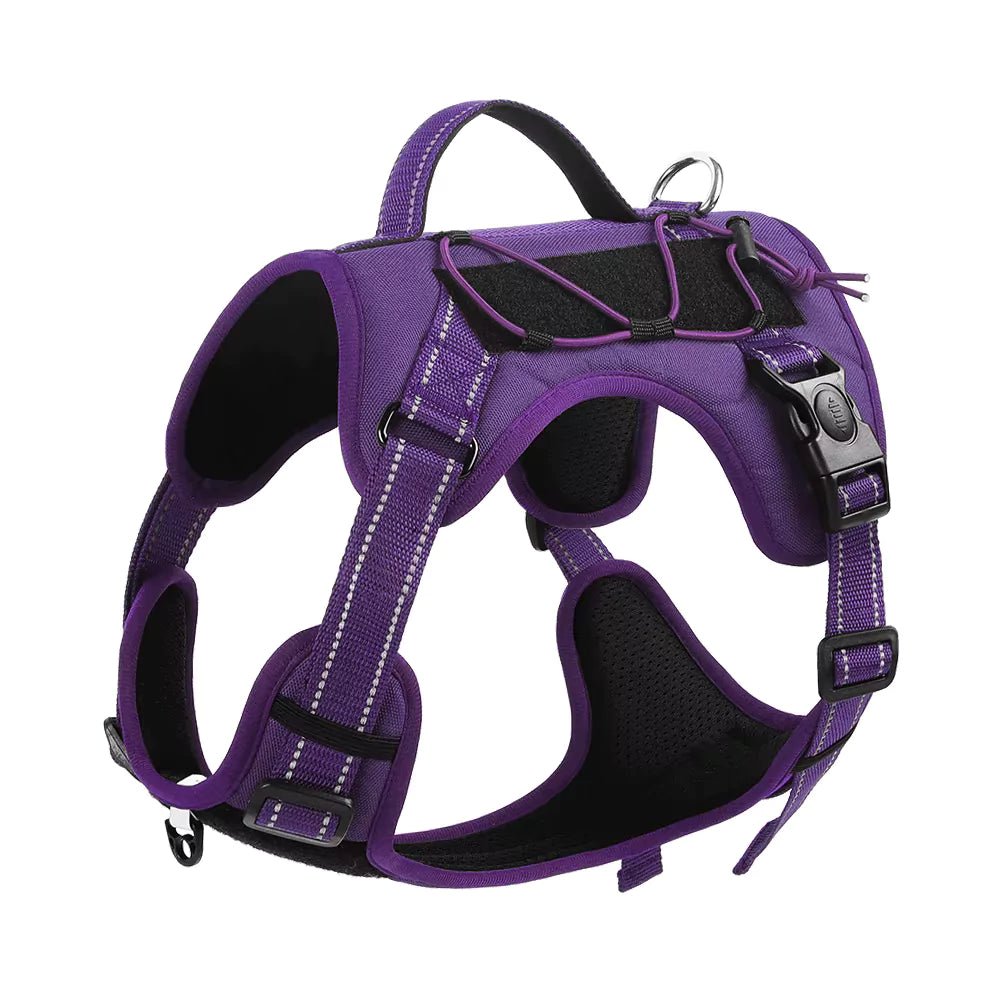 Purple Tactical Velcro Dog Harness - Canine Culture