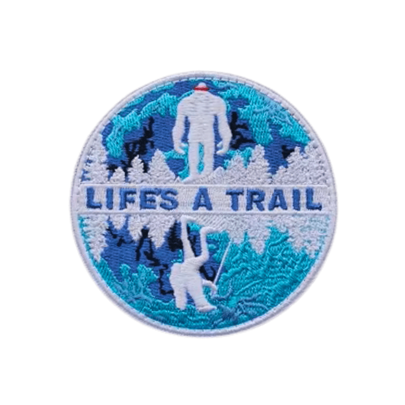 White Bigfoot - Life's A Trail | Velcro Dog Harness Patch - Canine Culture