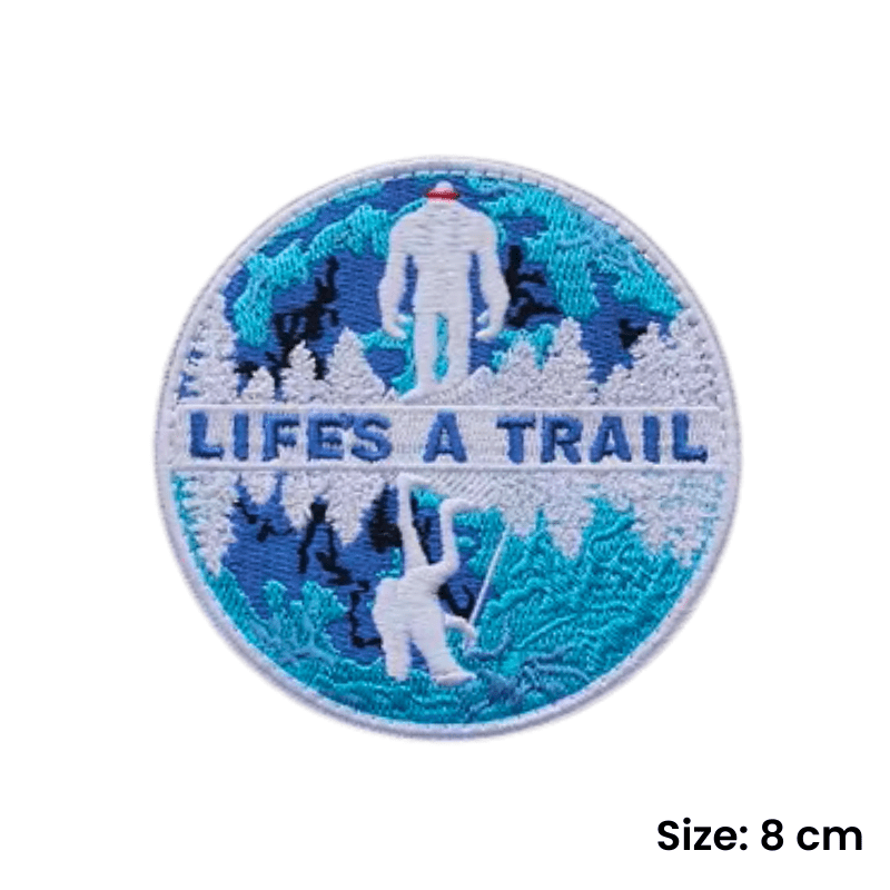 White Bigfoot - Life's A Trail | Velcro Dog Harness Patch - Canine Culture