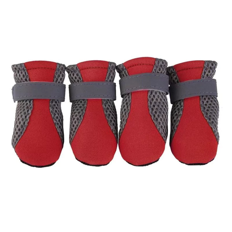 Red Active Mesh Dog Shoes Protective Reflective Canine Culture