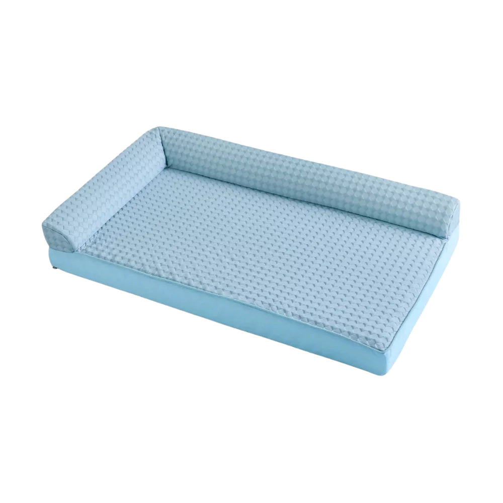 Blue All-Season Waffle Cooling Dog Bed Canine Culture