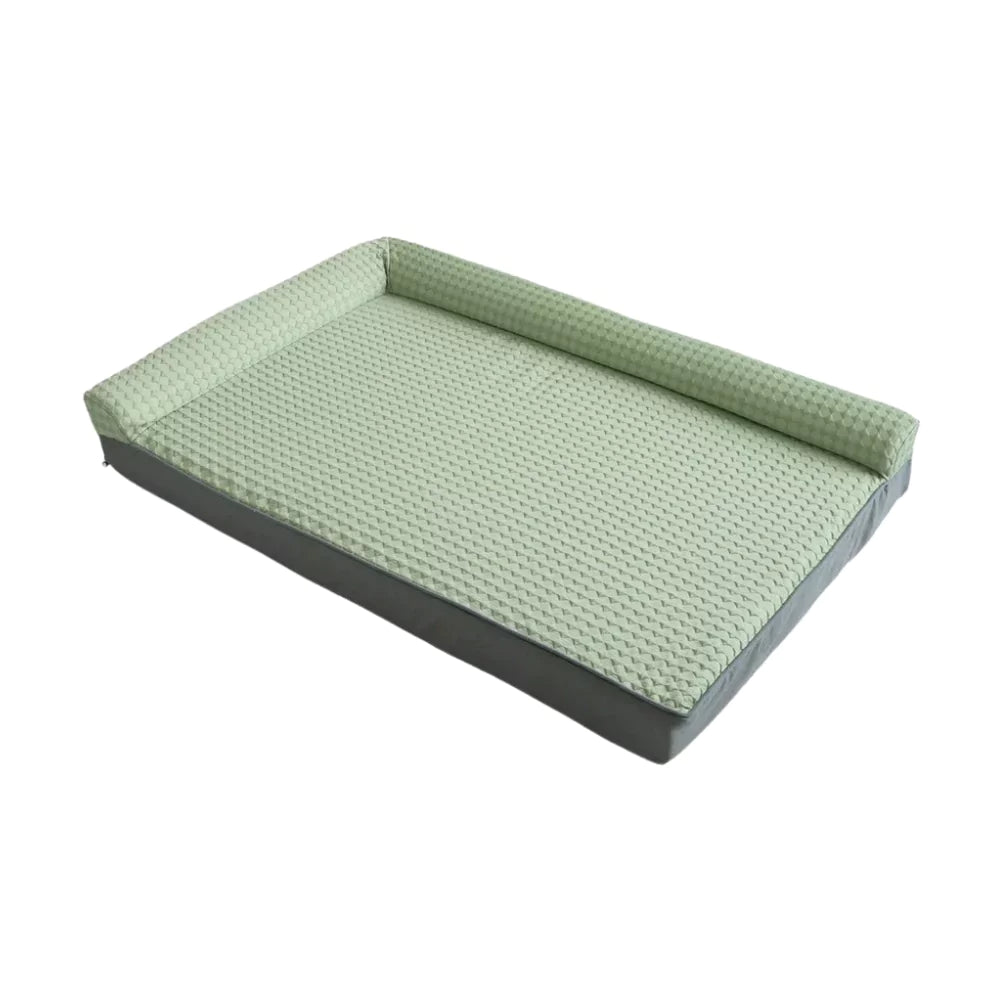 Green All-Season Waffle Cooling Dog Bed Canine Culture