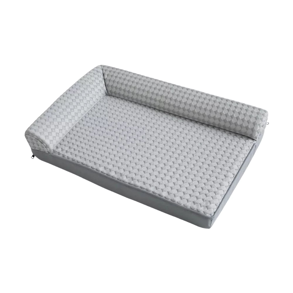 Grey All-Season Waffle Cooling Dog Bed Canine Culture