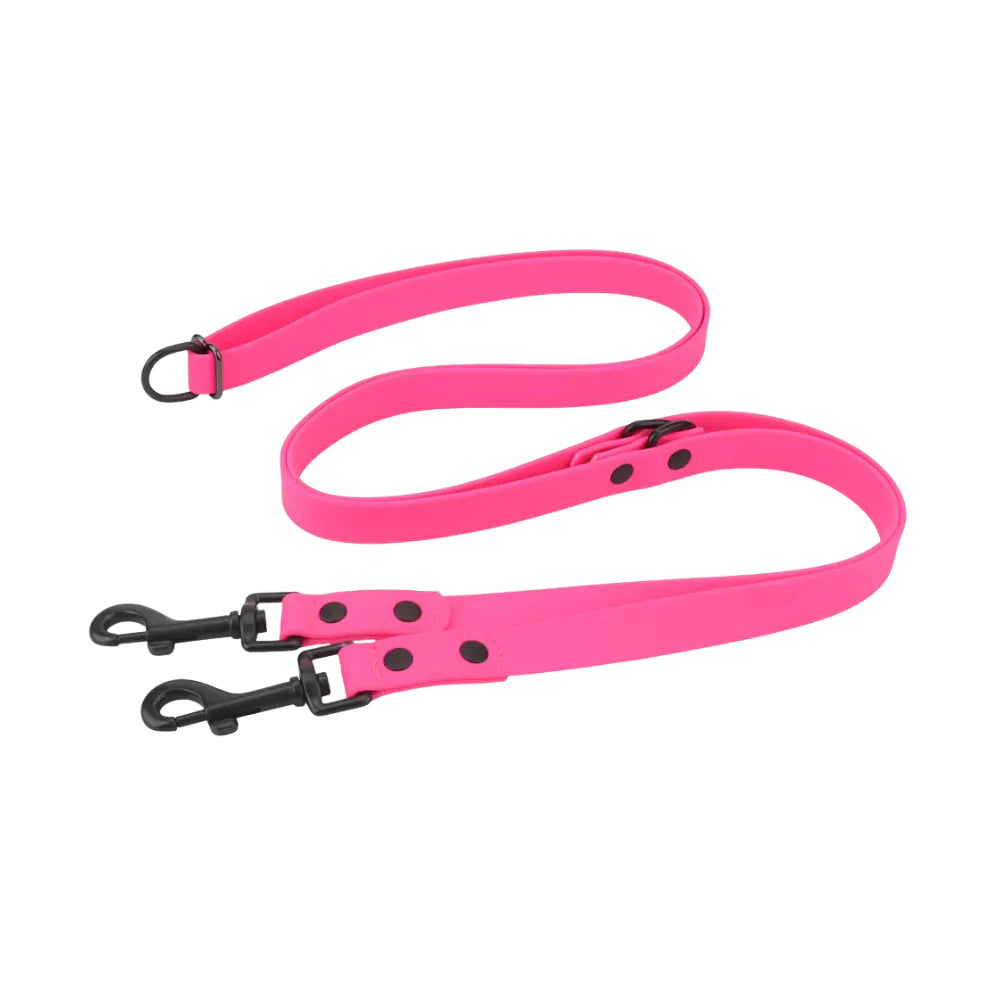 pink Black Riveted Double-Ended Dog Leash
