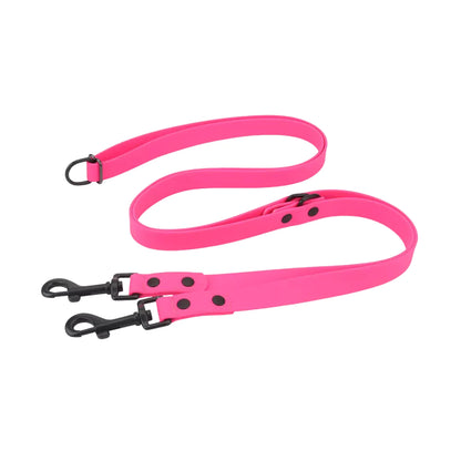 pink Black Riveted Double-Ended Dog Leash