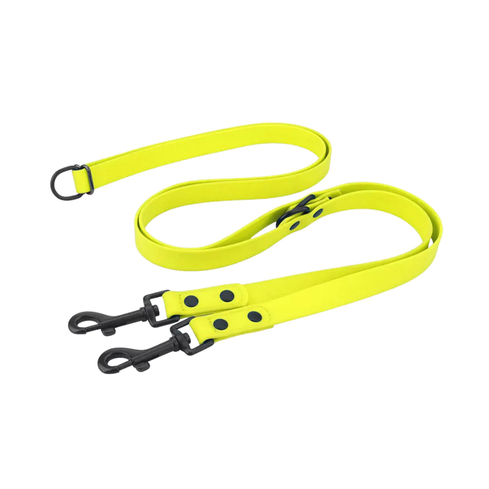 yellow Black Riveted Double-Ended Dog Leash