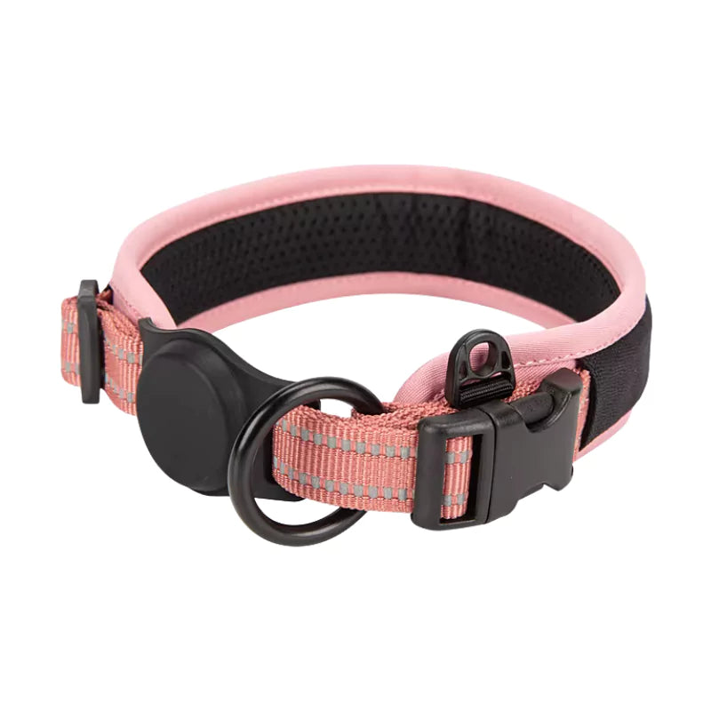 Pink Cordura Dog Collar AirTag Canine Culture