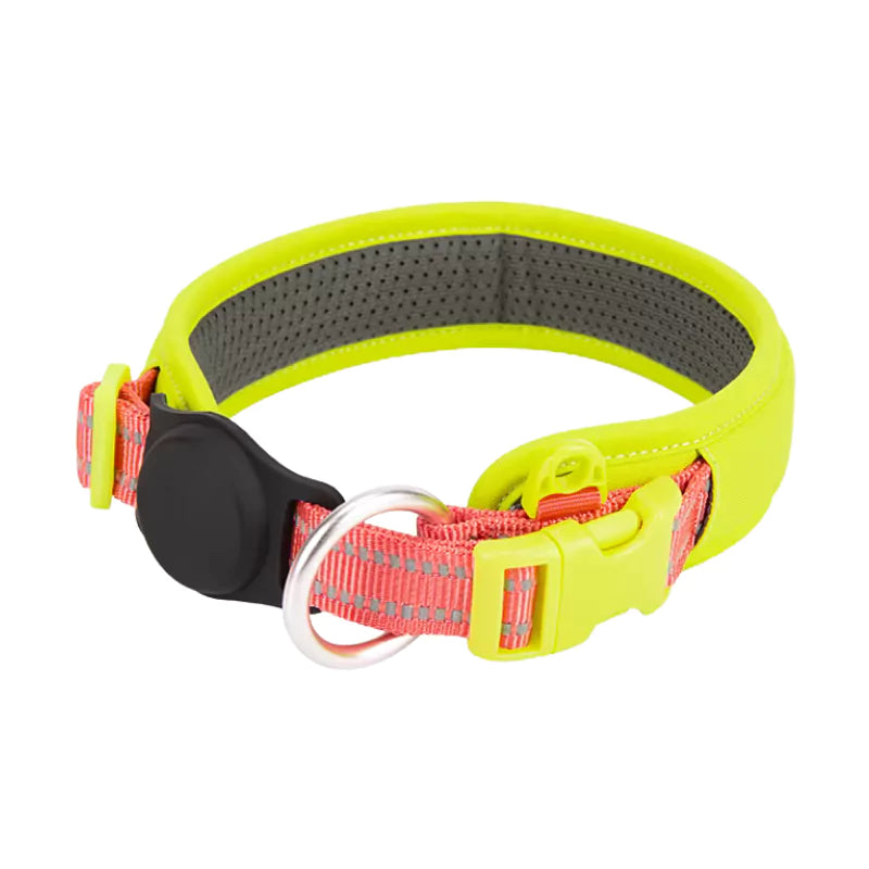 Yellow Cordura Dog Collar AirTag Canine Culture