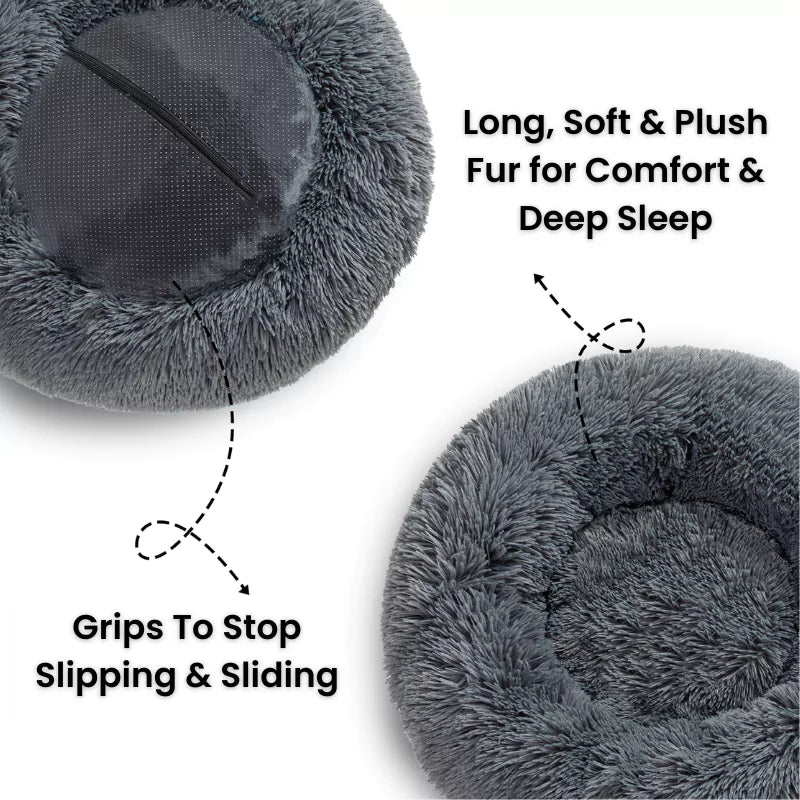 Aqua Blue Deep Sleep Donut Dog Bed | Ultra-Soft