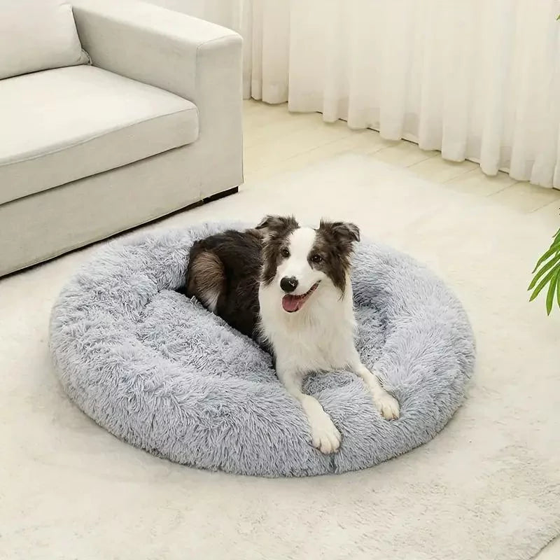 Charcoal Gray Deep Sleep Donut Dog Bed | Ultra-Soft