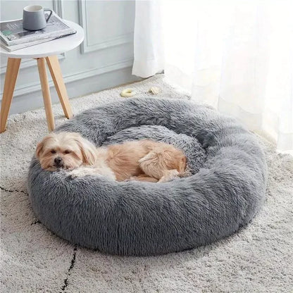 Peach Deep Sleep Donut Dog Bed | Ultra-Soft