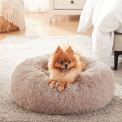 Coffee Deep Sleep Donut Dog Bed | Ultra-Soft