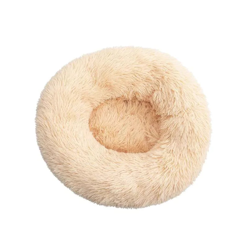 Yellow Peach Deep Sleep Donut Dog Bed | Ultra-Soft