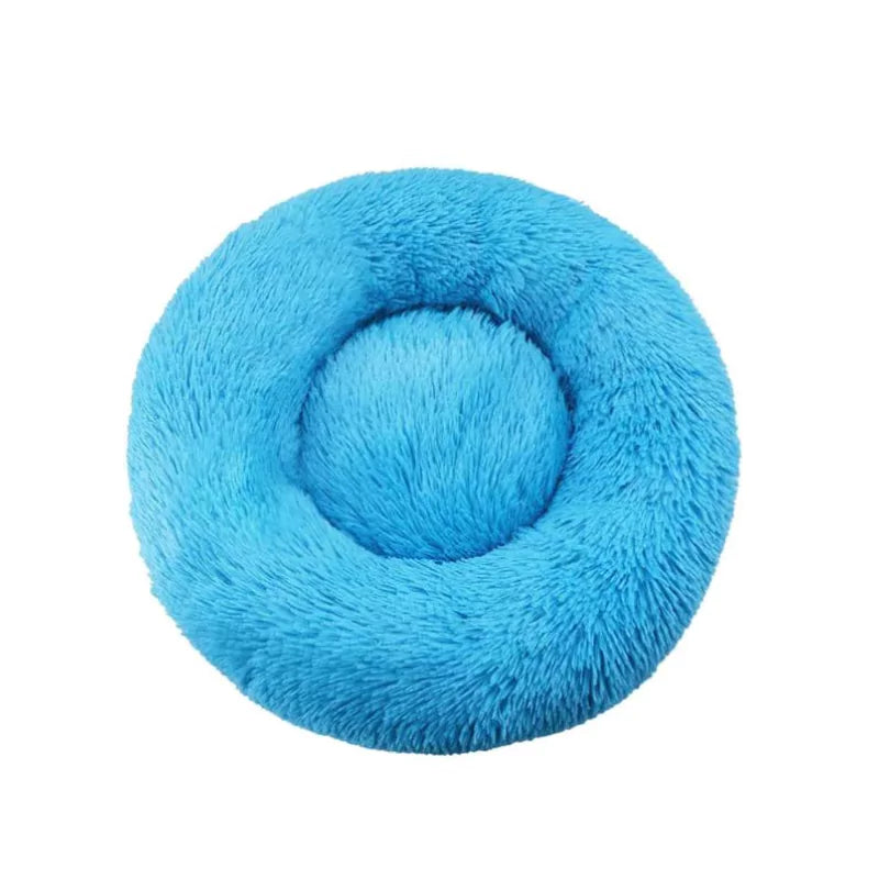 Aqua Blue Deep Sleep Donut Dog Bed | Ultra-Soft